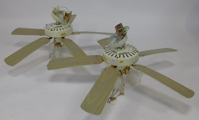 Lot 2192 - Two ceiling fans and lights, model number...