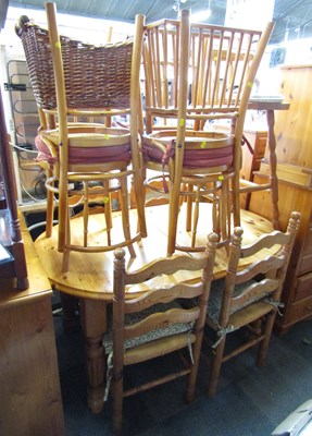 Lot 1179 - Four cane seated chairs, highstool joined by...