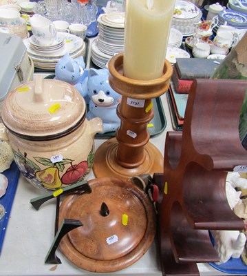 Lot 2137 - Treen and ceramics, including a large biscuit...