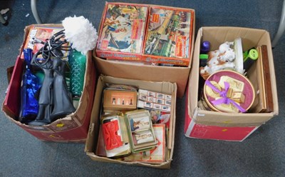 Lot 2144 - A selection of playing cards, tins, ornaments,...