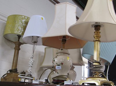 Lot 2152 - Four table lamps with shades. WARNING! This...