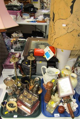 Lot 2199 - Metal and brassware, etc., cameras including a...