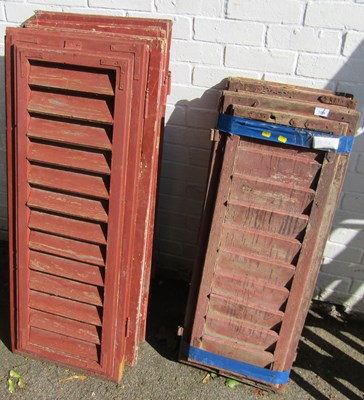 Lot 1164 - Four pairs of French rustic wooden shutters.