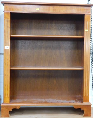 Lot 1185 - A light yew wood/mahogany veneered open...