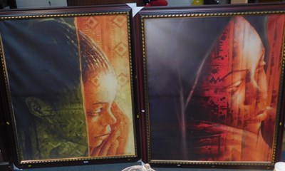Lot 2197 - Two canvas prints of women, each 100cm x 125cm.