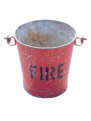 Lot 270 - A mid-century galvanised fire bucket, red...