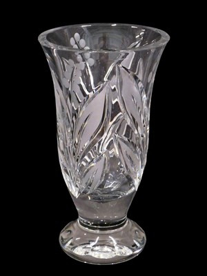 Lot 114 - A cut glass vase, with frosted decoration of...