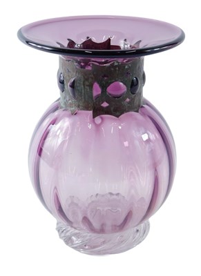 Lot 392 - An Anthony Stern purple Art Glass vase, with...