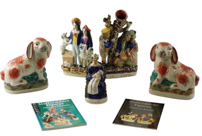 Lot 120 - A collection of late Staffordshire style...