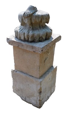 Lot 851 - A reconstituted stone angular plinth, with...