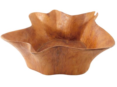 Lot 137 - A large shaped wooden bowl, no makers...