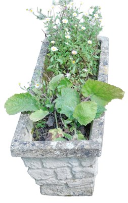 Lot 290 - A rectangular reconstituted stone planter or...