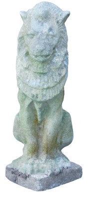 Lot 293 - A reconstituted stone figure of a seated lion,...