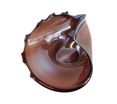 Lot 171 - An Art Glass brown and white shell shaped bowl,...