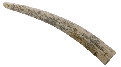 Lot 694 - A reproduction resin scrimshaw, decorated with...