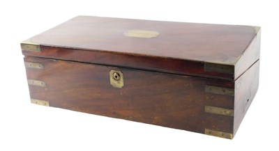 Lot 858 - A 19thC mahogany and brass bound campaign...