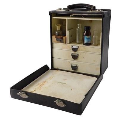 Lot 194 - An embossed leather doctor's case, stamped...