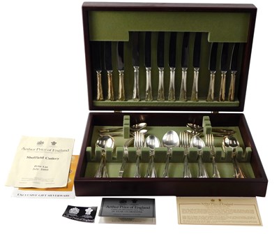 Lot 218 - An Arthur Price silver plated part canteen of...