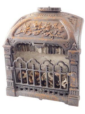 Lot 233 - A late 19thC cast iron gas stove, the casing...