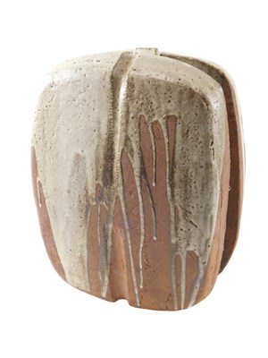 Lot 603 - A 20thC Studio pottery sculpture, with drip...
