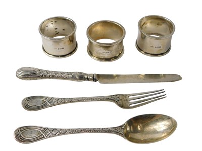 Lot 340 - A collection of small silver, to include a...