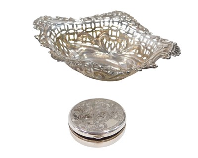 Lot 354 - A Victorian lozenge shaped silver pierced...