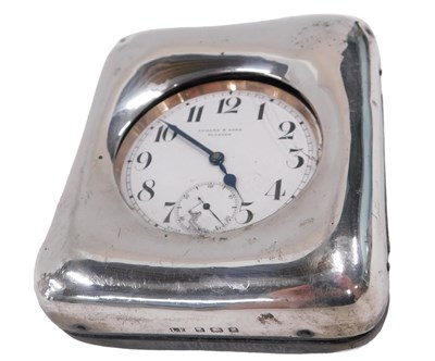Lot 360 - An Edwardian rectangular silver pocket watch...