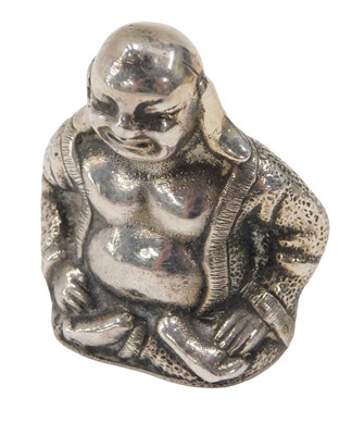 Lot 366 - A Peruvian white metal small Buddha, stamped...