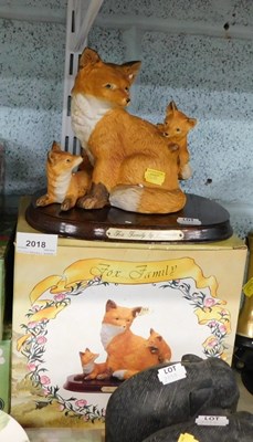 Lot 2018 - A Leonardo resin model, titled 'The Fox Family'...