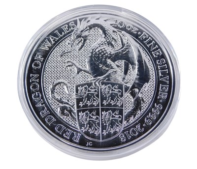 Lot 390 - An Elizabeth II 2018 ten ounce fine silver...