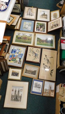 Lot 2067 - A quantity of pictures and prints, to include...