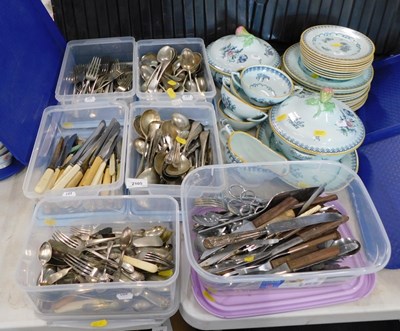 Lot 2105 - A large quantity of plated flatware, to...