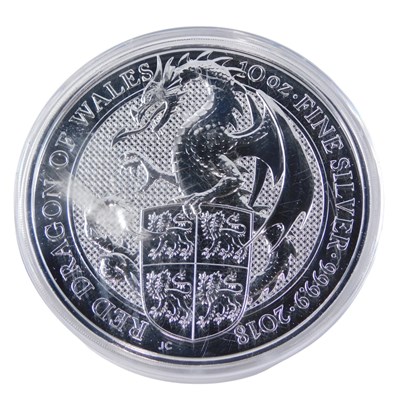 Lot 394 - An Elizabeth II 2018 ten ounce fine silver...