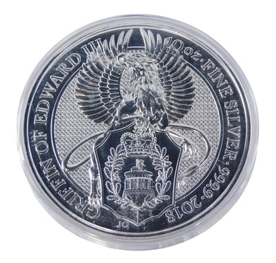 Lot 395 - An Elizabeth II 2018 ten ounce fine silver...