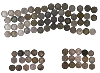 Lot 411 - A quantity of silver and part silver three...