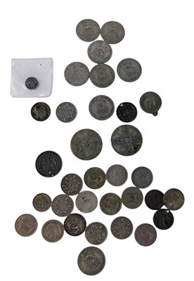 Lot 413 - Various silver and part silver coins, etc., to...
