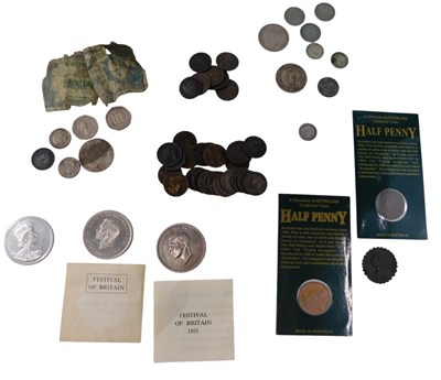 Lot 414 - Miscellaneous coins, to include a silver...