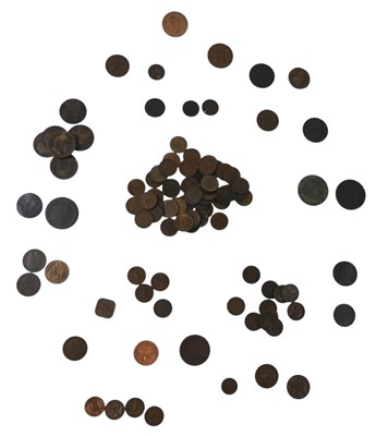 Lot 418 - Various copper and bronze coins, to include...