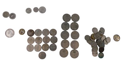 Lot 419 - Miscellaneous silver and nickel silver coins,...