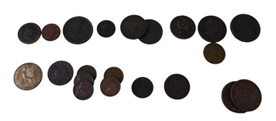 Lot 424 - Miscellaneous copper and bronze coins, to...