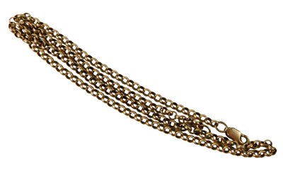 Lot 62 - A 9ct gold belcher link neck chain, on a...