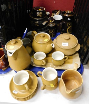 Lot 2165 - A Denby sandstone matte glaze part coffee and...