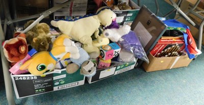 Lot 2183 - Soft toys and games, to include teddy bears,...