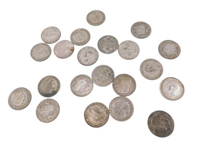 Lot 444 - A quantity of pre 1946 part silver half crowns,...