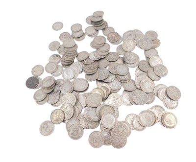 Lot 445 - A large quantity of pre 1946 part silver and...