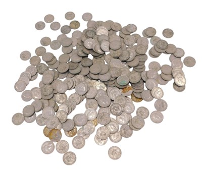 Lot 450 - A large quantity of cupronickel shillings or...
