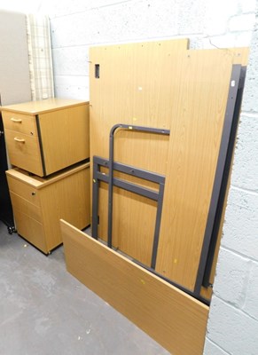 Lot 1527 - A group of office furniture, comprising desk,...