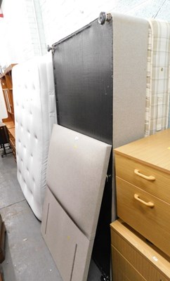 Lot 1528 - A single bed, comprising upholstered head...