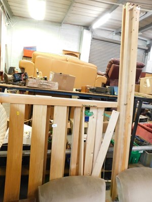 Lot 1586 - An oak and pine single bed frame, comprising...