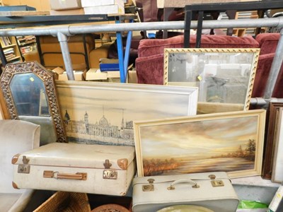 Lot 1588 - Two mid century suitcases, together with a...